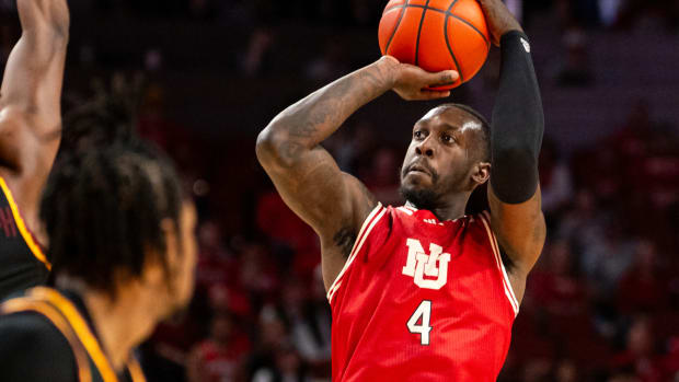 Feb 25, 2024; Lincoln, Nebraska, USA; Nebraska Cornhuskers forward Juwan Gary (4) shoots the ball against Minnesota during the first half at Pinnacle Bank Arena.